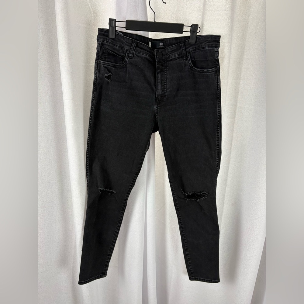 Kut‎ From The Kloth black distressed skinny jeans Size 14 GUC 601